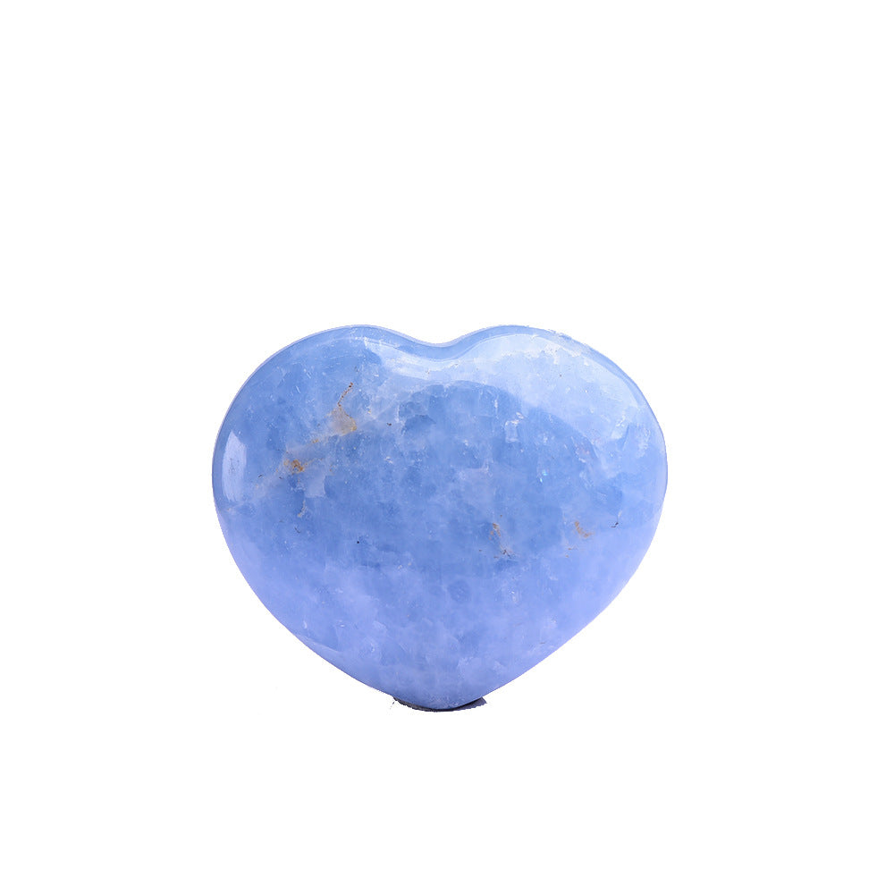 Natural Blue calcite Crystal Heart