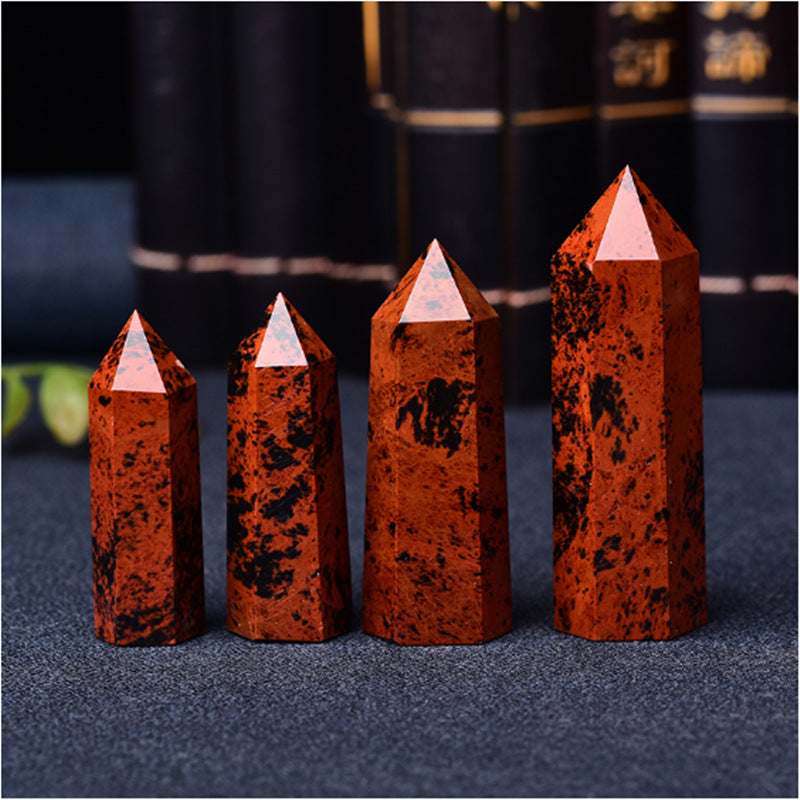 Natural Red Obsidian Tower