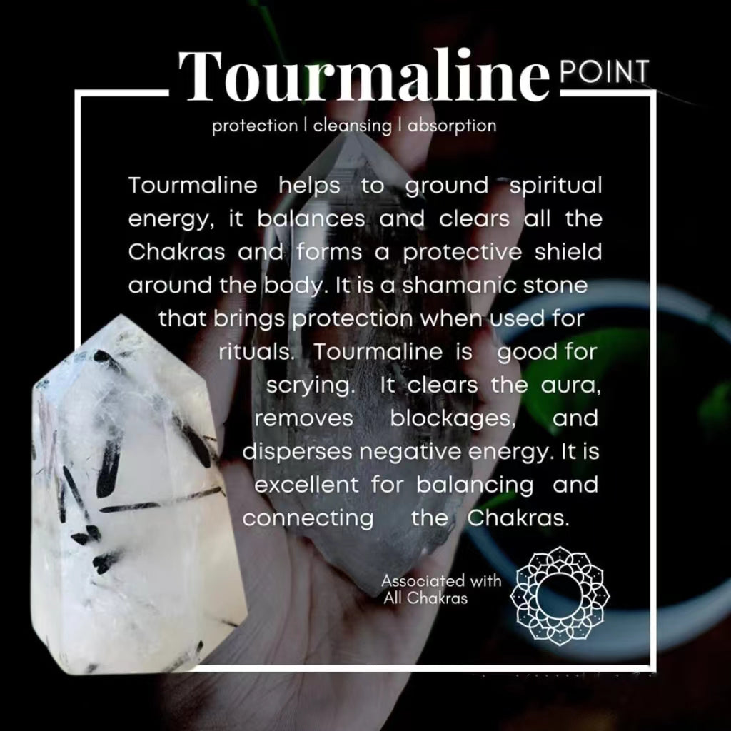 Tourmalinated Quartz Point