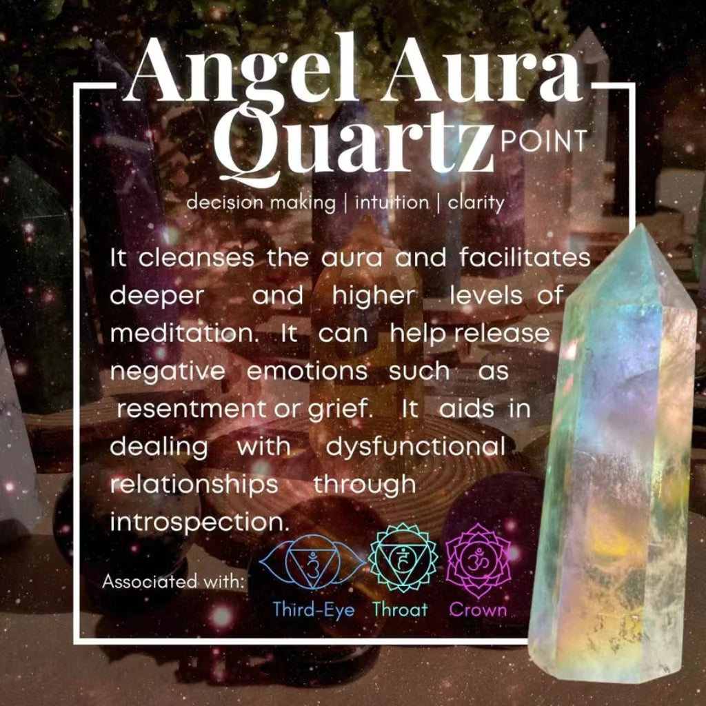 Angel Aura Quartz Crystal Point