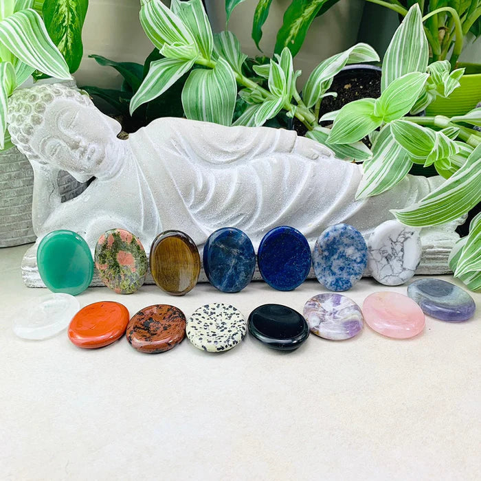 60% OFF 1 DAY SALE - Protect from Stress" Worry Stone Set of 15 + Velvet Pouch