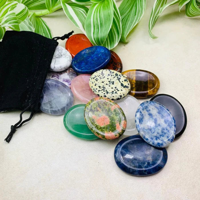 60% OFF 1 DAY SALE - Protect from Stress" Worry Stone Set of 15 + Velvet Pouch