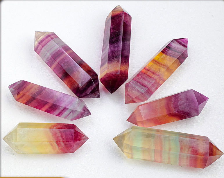 Candy-colored fluorite double-pointed colorful fluorite