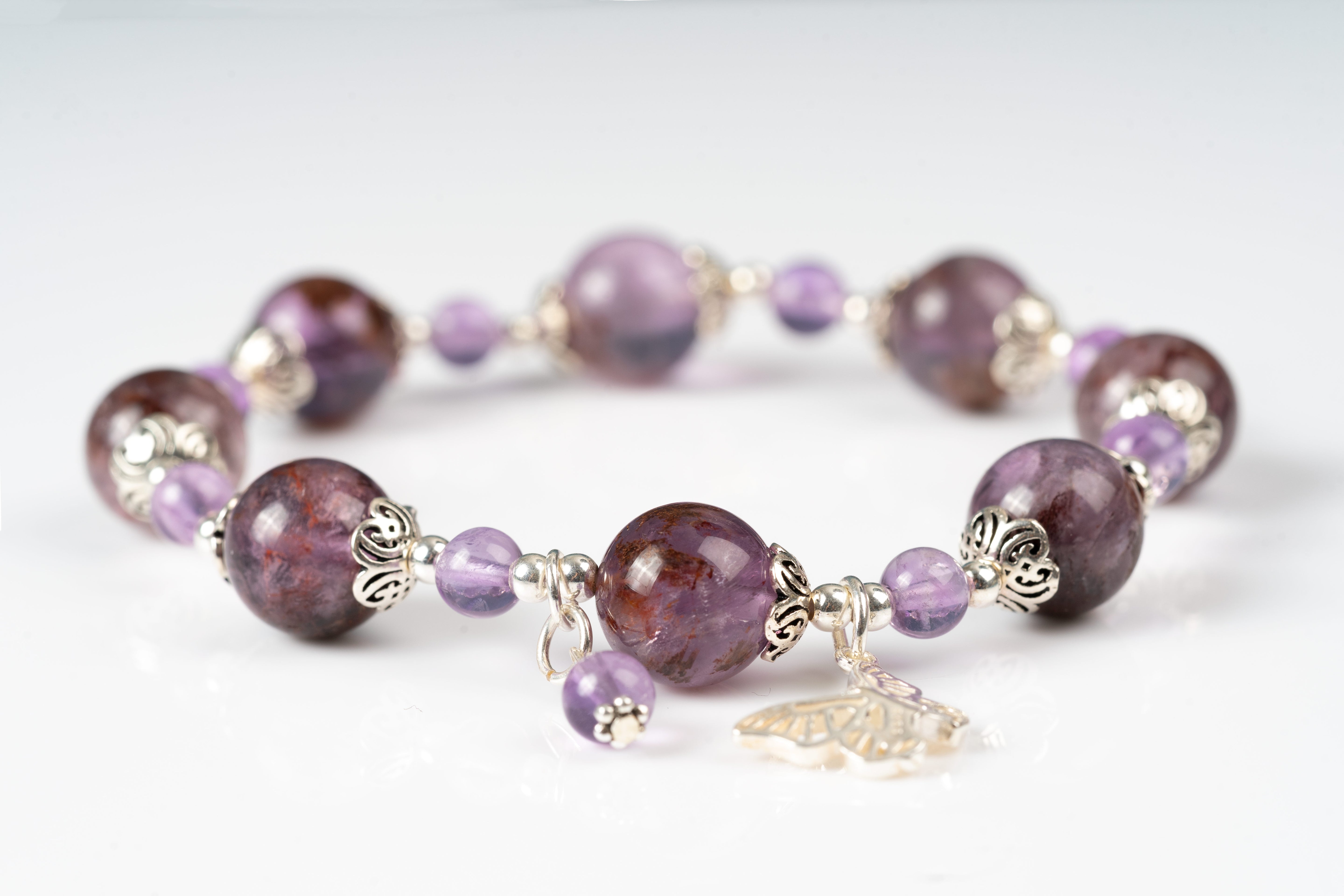 Purple garden quartz Sterling silver bracelet