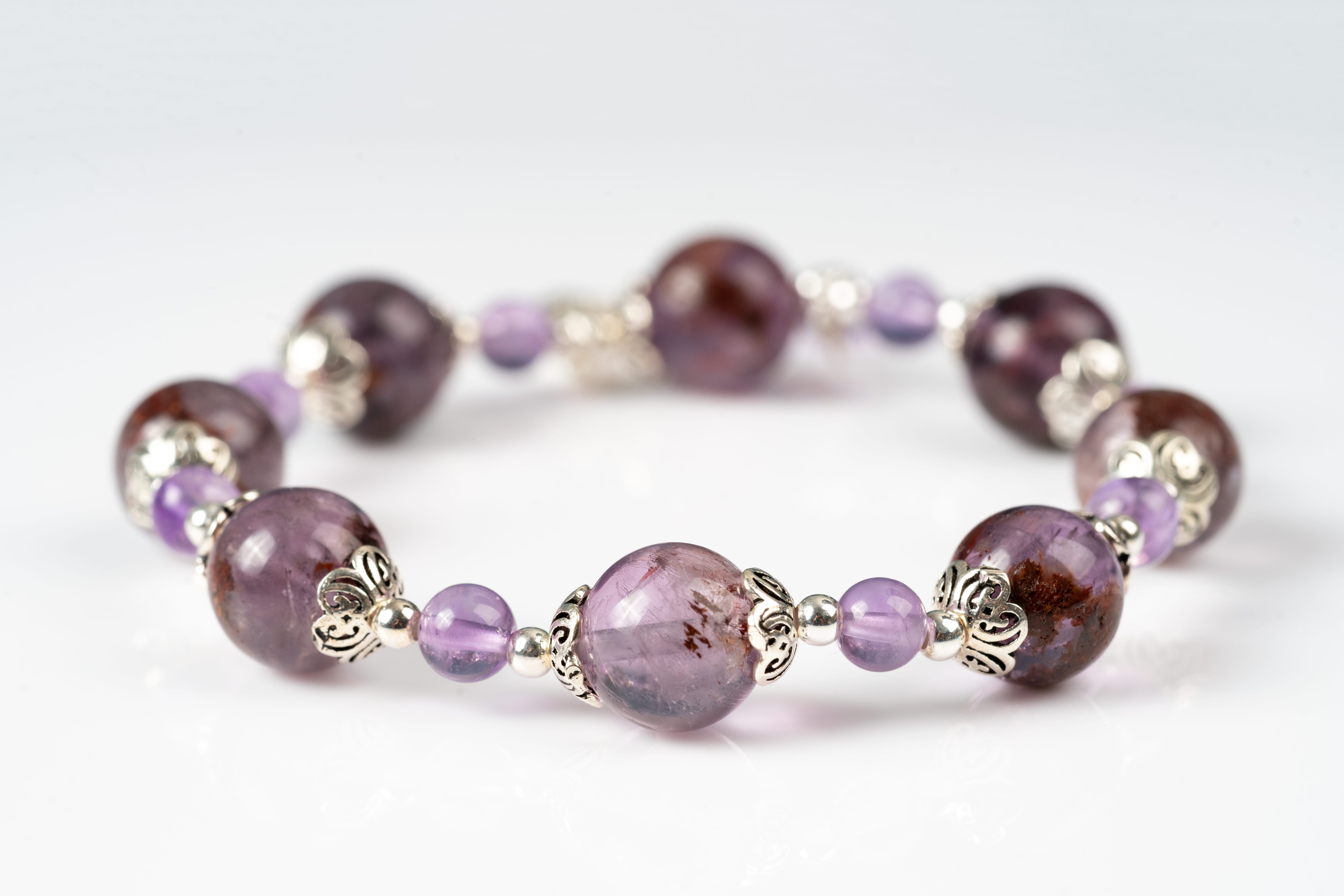 Purple garden quartz Sterling silver bracelet