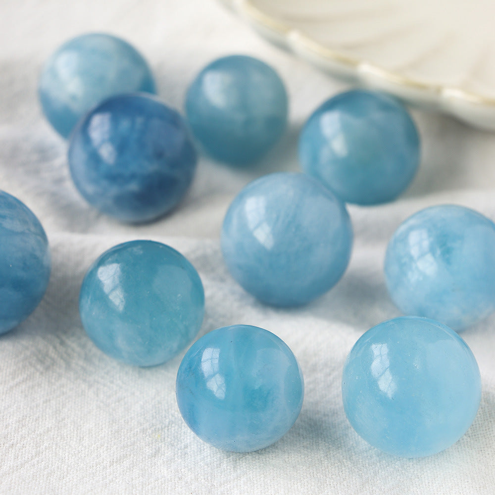 Natural crystal aquamarine mini sphere