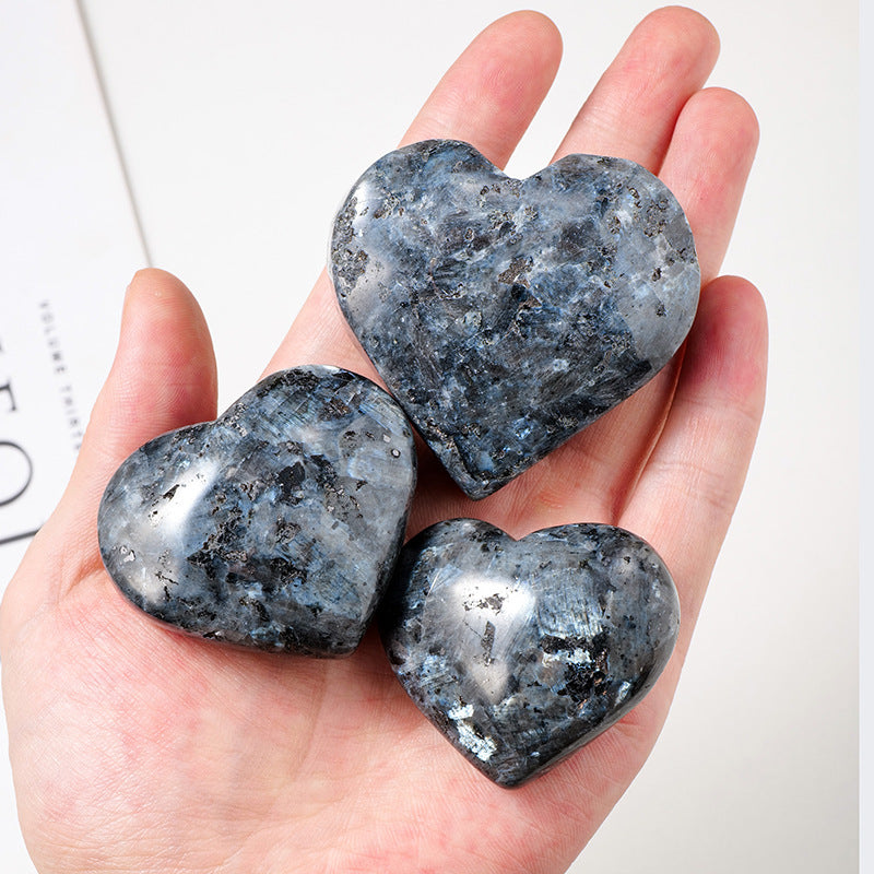 Larvikite (black labradorite）Heart