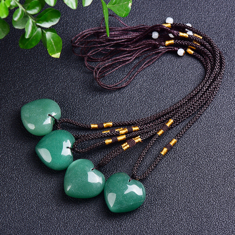 Natural Green Aventurine Heart Necklace
