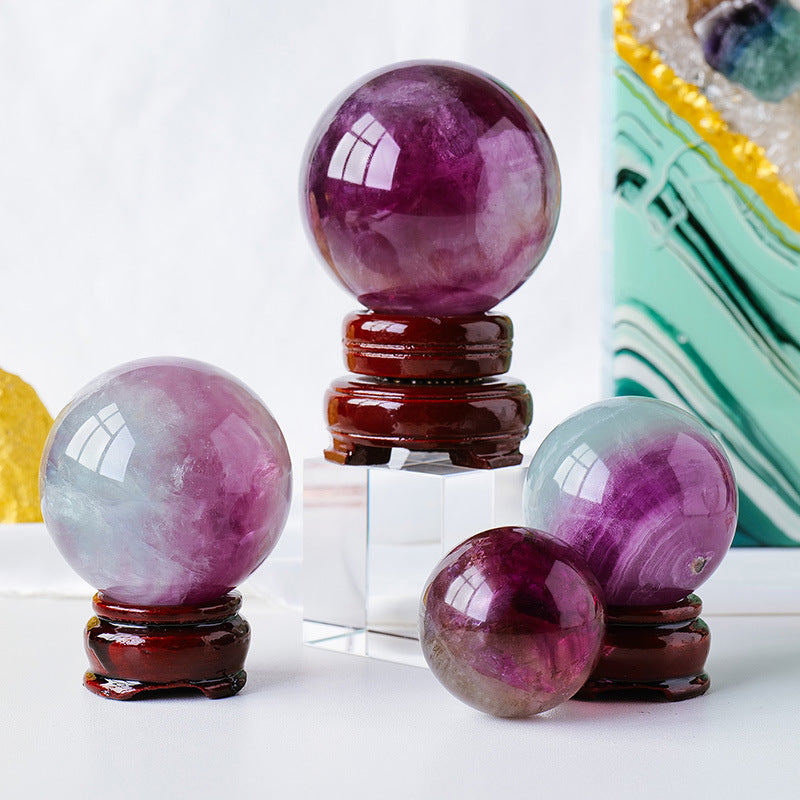 Natural Colorful Watermelon Fluorite Crystal Ball/sphere