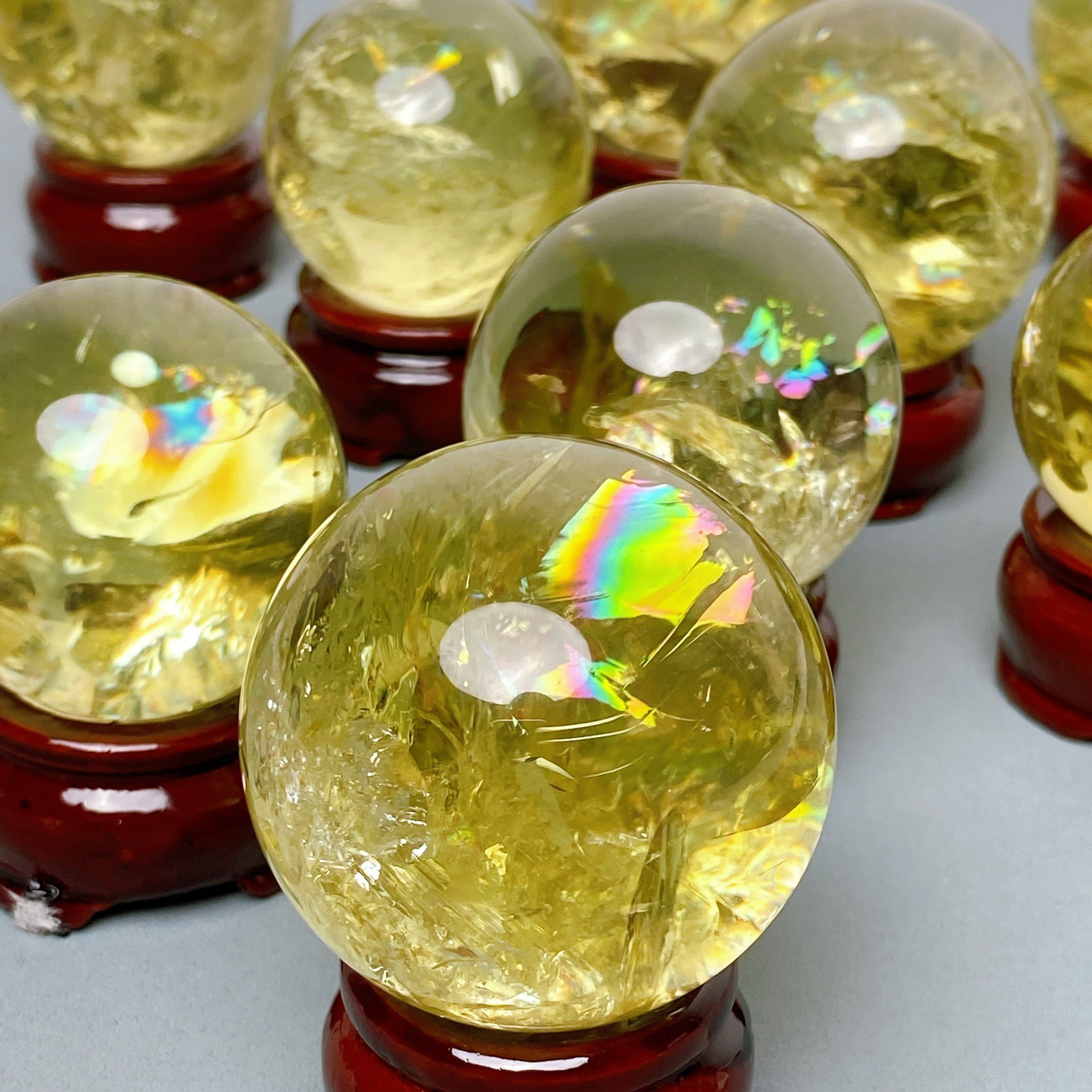 High quality citrine rainbow ball/sphere
