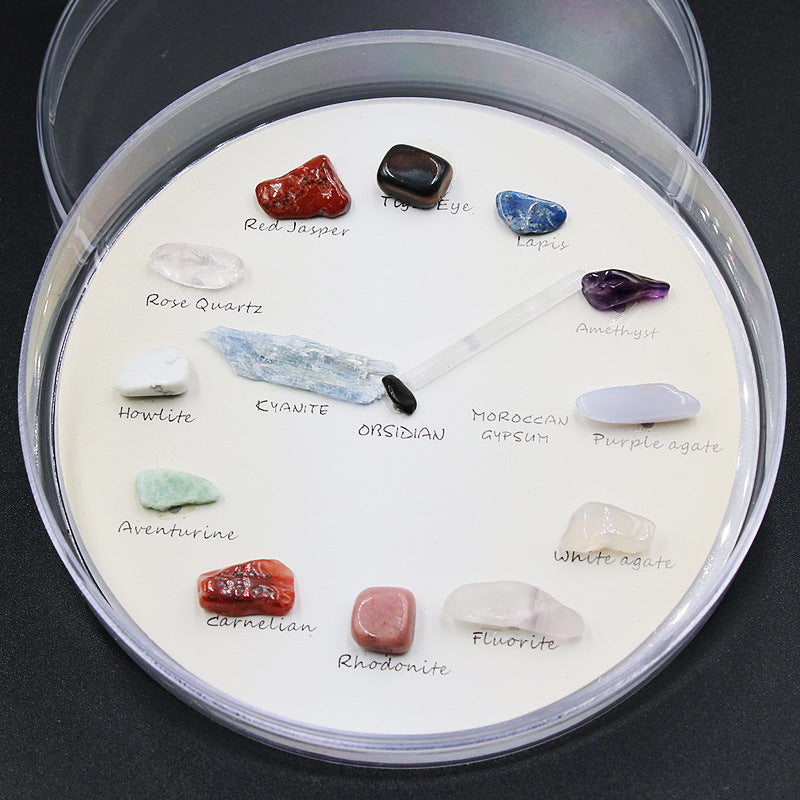 crystal agate stone clock