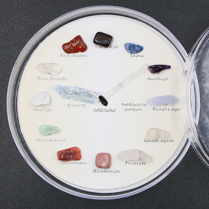 crystal agate stone clock