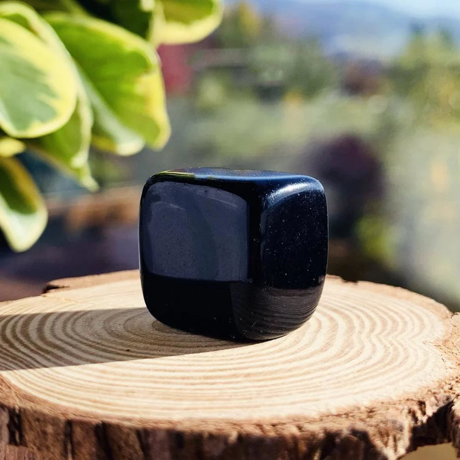 Obsidian Tumbled Cube