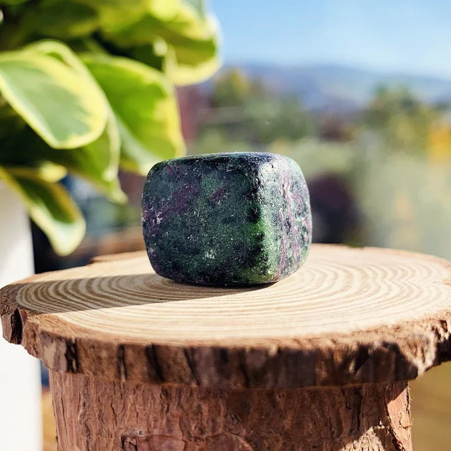 Ruby in Zoisite Tumbled Cube