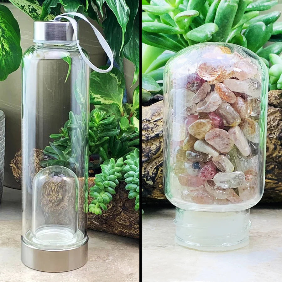 Rutilated Quartz Gem Pod Water Bottle