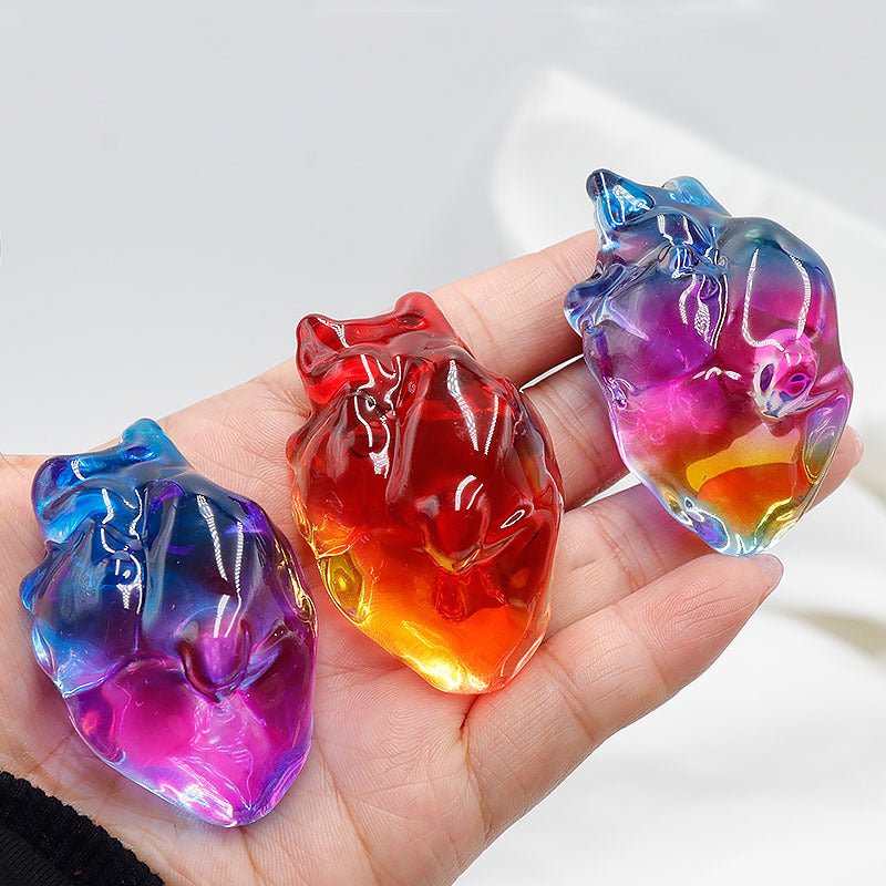 Crystal Aura heart handicraft glass