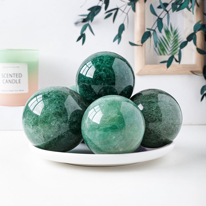 Natural green strawberry quartz  ball/sphere